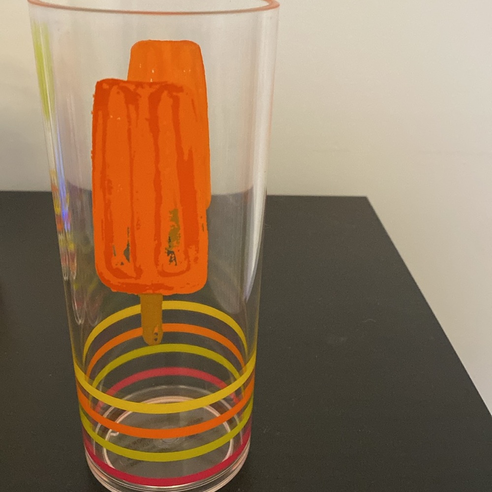 Set of Four Summer Outdoor Plastic Drinking Glasses Cups Fruit and Popsicles - Picture 3 of 7